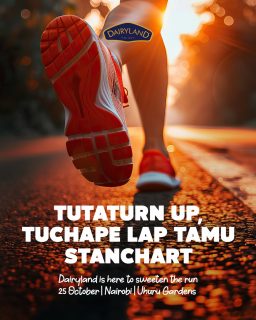We’re turning up, showing up and bringing the sweetness.

This 25 October, Dairyland is hitting the Standard Chartered Nairobi Marathon na form ni ku CHAPA LAP TAMU.
Usikose kuja. 

Tunawaletea mautamu tu!

#DairylandKE #ChapaLapTamu